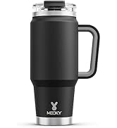 Meoky 32 oz Tumbler with Handle, Insulated Tumbler with Lid and Straw, Stainless Steel Travel Mug...