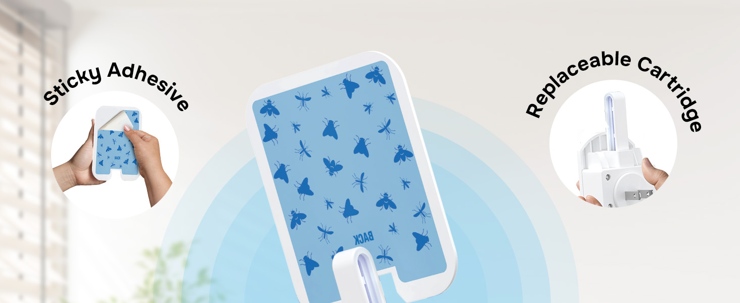 Fly Insect Trap Indoor with Night Light Plug in Bug Catcher, Pest Repeller Indoor 