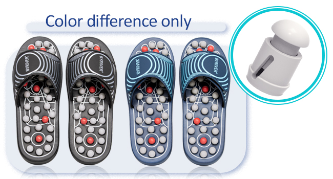 black and blue color massage slippers are same function