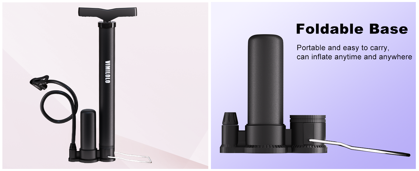 Bike Pump Air Bicycle Pump Inflator for Presta and Schrader Valve Tire Pump