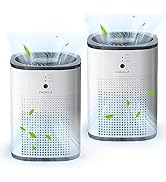 2 Pack CHIVALZ Air Purifiers for Bedroom with True HEPA Filter for Smoke, Dust, Pollen, Pet Dande...