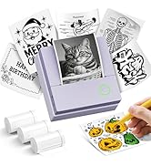 ETIKEZ Sticker Printer, PM290C Portable Mini Printer, Inkless Bluetooth Sticker Maker with 3 Roll...