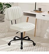 DUMOS Armless Home Office Desk Chair -Small Ergonomic with Low Back Lumbar Support, Height Adjust...