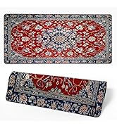 Desk Pad Boho Floral Desk Mat for Keyboard and Mouse, Large XXL Gaming Mouse Pad with Stitched Ed...