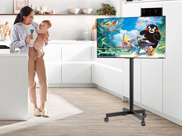 rolling tv stand for 55 inch tv