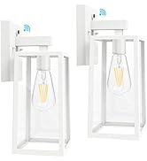 SHINE HAI Dusk to Dawn Outdoor Wall Lantern, Exterior Wall Sconce Sensor Light Fixture with E26 B...