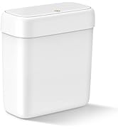 MOPALL Small Bathroom Trash Can with Lid, 2.6 Gallons / 10 L Slim Plastic Garbage Bin with Pop-Up...