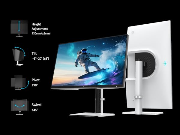 vertical monitor tilt swivel pivot height adjustment