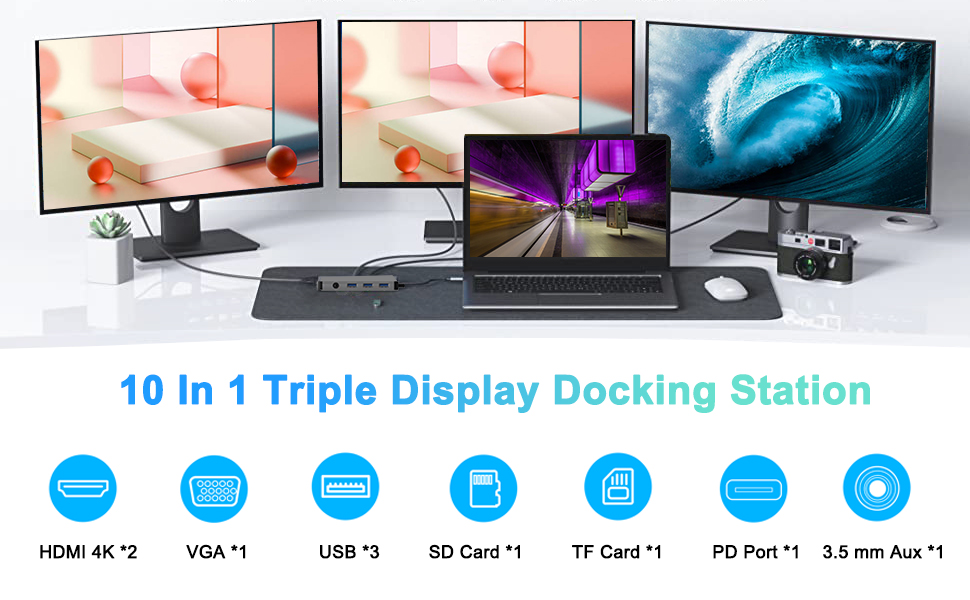 docking station dual hdmi adapter