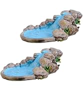 YuanHolumid 2Pcs Blue DIY Miniature Mini Water Pool Fairy Garden Lawn Ornament for Mountain Dollh...