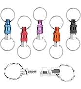 Quick Release Detachable Keychain, Double Rings Pull Apart Keychain, Spring Split Snap Seperate K...