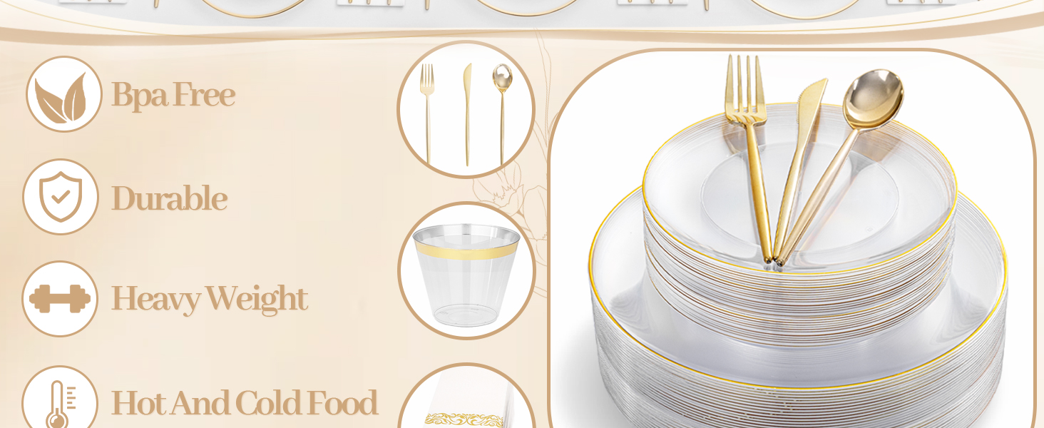 MirthMood Exguisite Design Clear and Cold Plastic Plates