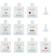 HOMEFOX 10 Pack Toiletry Refillable Empty Squeeze Pouch 1 oz, 30 ml Travel Size TSA approved Clea...