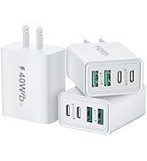 [3 Pack] USB C Charger Block, 40W 4-Port Type C Fast Charging Blocks Dual Port PD Power Adapter +...