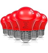 ORALUCE Red Porch Light Bulb 40 Watt Equivalent,A15 LED Bulbs for Halloween Christmas Party Decor...