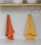 S&amp;T INC. Adhesive Push Towel Hooks, 4 Pack, Black | 2 Installation Options, Round Hooks for Kitch...