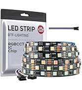 BTF-LIGHTING WS2805 IC RGBCCT Addressable Dual Data LED Strip 5050SMD 16.4FT 60LED/m 20Pixel/m 5 ...
