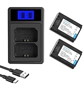 GKUGEYGO 2-Pack NP-FZ100 Replacement Battery and Charger Set Compatible with Sony NP-FZ100 A6600 ...