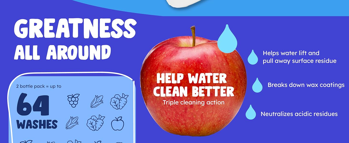 fruit &amp; veggie wash mineral-based mineral based vegetable fruit wash soak rinse fragrance free wash