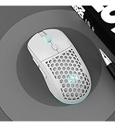 REBOCOON Honeycomb M32 Wireless Gaming Mouse - 2.4GHz RGB Rechargeable Ergo Mouse with Silent Cli...