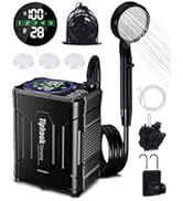 Tipkook Portable Shower for Camping: 13000mAh Rechargeable Camping Shower with LED Display, IPX8 ...