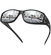 URUMQI Polarized Sunglasses Fit Over Glasses for Men Women, Wrap-around Driving Sunglasses 100% U...