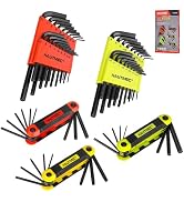 HAUTMEC 61PCS Folding Allen Wrenches Sets, Includes Folding Hex Key and Standard Hex Allen Key Se...