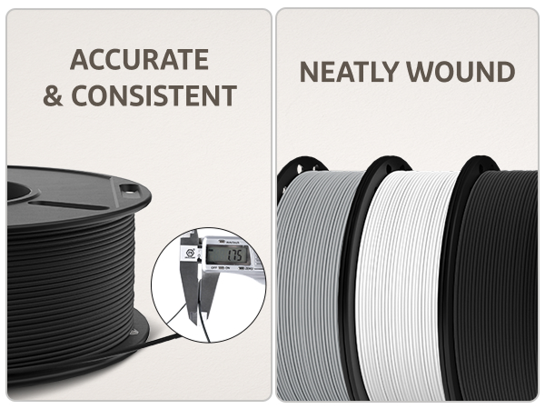 1.75 mm diameter, accuracy +/- 0.02 mm, perfect winding spool