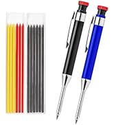 greywolf 2-Pack Carpenter Pencils, Heavy Duty Carpenter Pencils with 14 Refills, Long Tip Deep Ho...