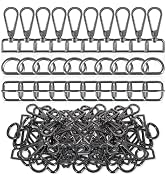30 Pcs Metal Swivel Lobster Clasp Hooks,D Rings Purse Hardware for Bag Making,Purse Strap Hardwar...