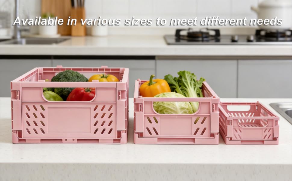 Daixers 6 Pack Mini Foldable Small Plastic Baskets for Organizing and Storage Collapsible Crates