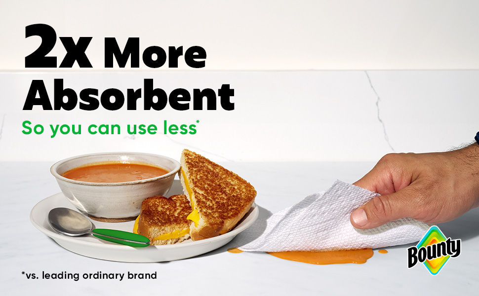 2x More Absorbent. So you can use less*