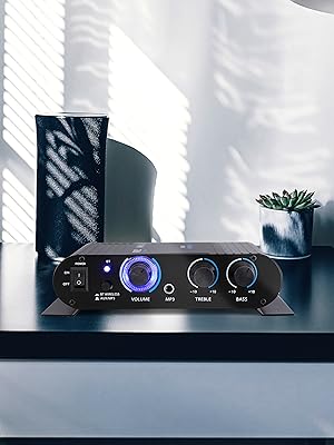 Wireless Bluetooth Home Audio Amplifier - 90W Dual Channel Mini Portable Power Stereo Sound Receiver