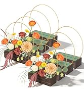 24Pack Floral Hoop Centerpiece Kit, 8Pcs 12'' Metal Floral Hoop Centerpiece with Stand+ 8Pcs Wood...