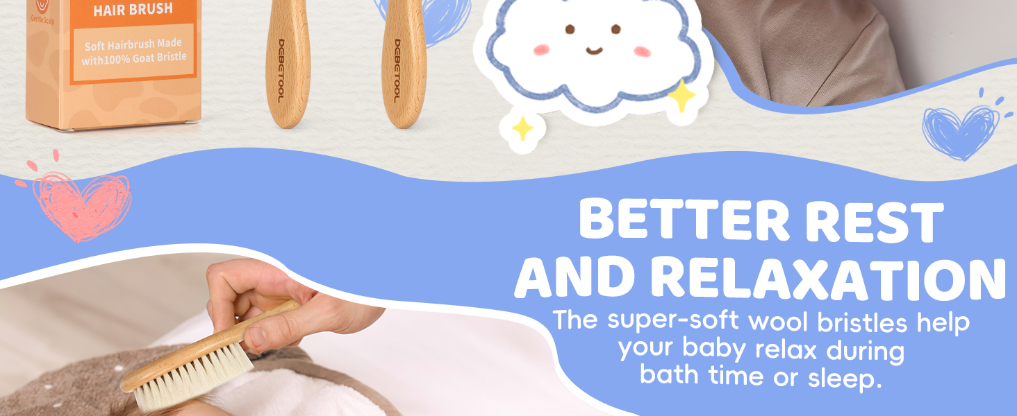 wooden Baby hair brush