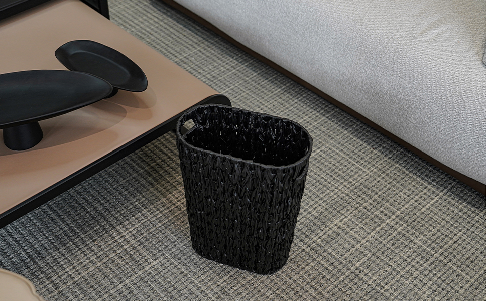 wicker trash can basket