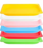 Elsjoy Set of 6 Plastic Activity Trays, 15 x 12 Colorful Art Trays Stackable Craft Trays, Arts an...
