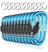 3”D-Clip Durable Locking Carabiner Keychain Clip,Keychain Clip Hook, Spring Snap Hook, Set of 10