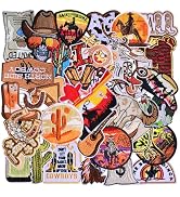 Acrebow 52Pcs Western Cowboy Patches Iron on Sew On Embroidered Applique Vintage Country Patches ...