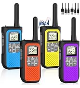 NXGKET Walkie Talkies for Adults Long Range Distance Rechargeable Walkie Talkies 4 Pack with 22 F...