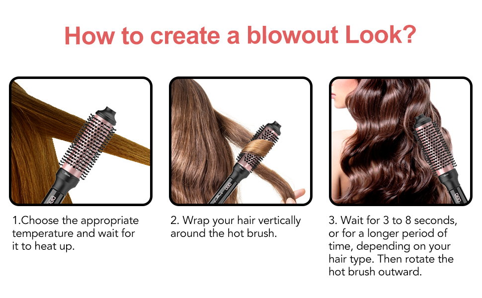 curling iron brush,thermal brush 1.5 inch,heated round brush
