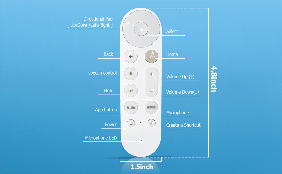 Replacement Remote for Google TV Streamer (4K)