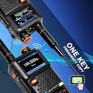 It can quickly copy channel frequency info from another radio, great for team and outdoor use