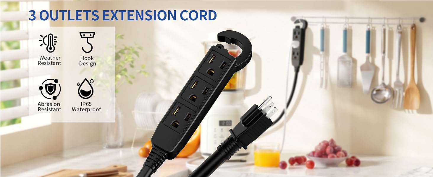 3outlets extension cord