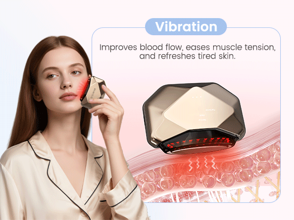 LULUROSE Facial Massager with Cold Heat Light Vibrating for Face