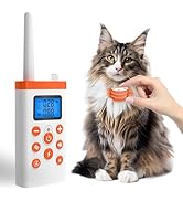 2-in-1 Cat Shock Collar, Shock Collar for Cats with Beep Vibration Shock &amp; Auto Stop Meowing 4 Mo...
