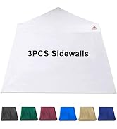JANCANOPY White SunWall for 10x10 Slant Leg Pop Up Canopy,3 Pack Sidewalls Only