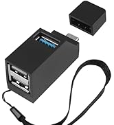 HATMINI USB3.0 Hub 3 Port Mini Portable High Speed Data Transfer,USB Splitter 1 in 3 Out for Conn...
