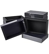 BENECREAT 12 Pack 7.3x4.9x1.4 Inch Black Rectangle Drawer Kraft Boxes with PVC Plastic Window for...