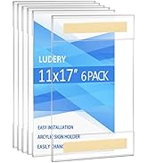 Acrylic Sign Holder 11 x 17 inches Vertical Wall Mount Sign Holders Clear Acrylic Frame with 3M T...